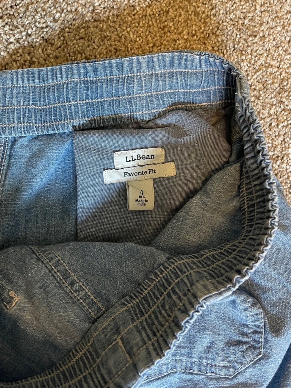 LL Bean pull on chambray pants - Picture 5 of 5